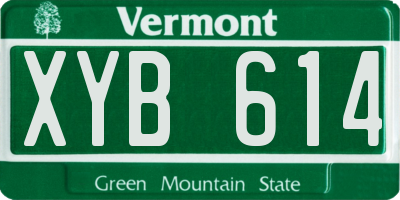 VT license plate XYB614