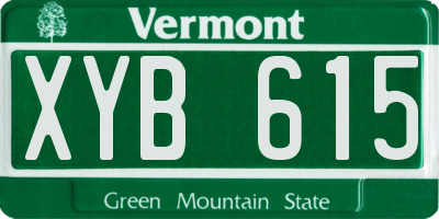 VT license plate XYB615