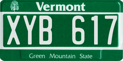 VT license plate XYB617