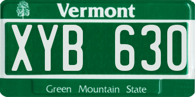 VT license plate XYB630