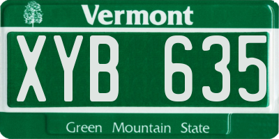 VT license plate XYB635
