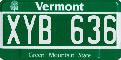 VT license plate XYB636