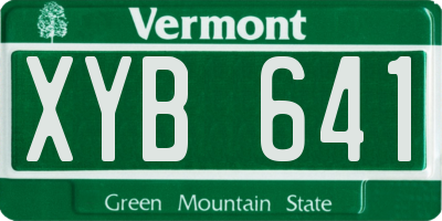 VT license plate XYB641