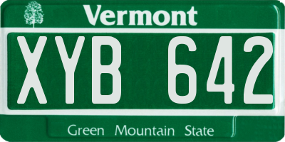VT license plate XYB642