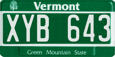 VT license plate XYB643