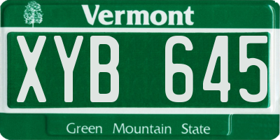 VT license plate XYB645