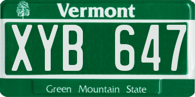 VT license plate XYB647