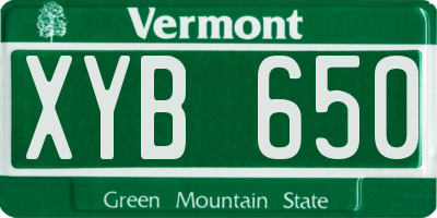 VT license plate XYB650