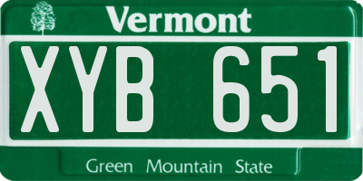 VT license plate XYB651
