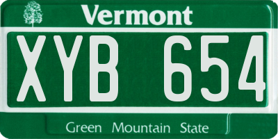 VT license plate XYB654