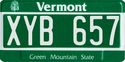 VT license plate XYB657
