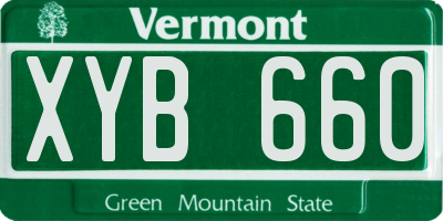 VT license plate XYB660
