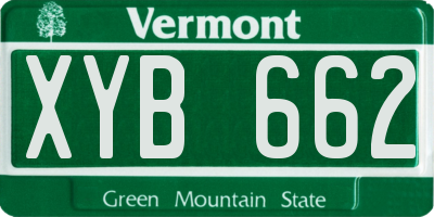 VT license plate XYB662