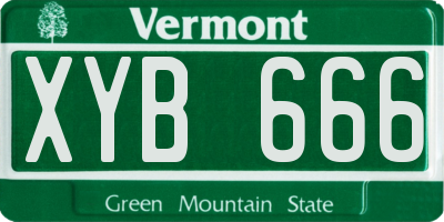 VT license plate XYB666