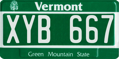 VT license plate XYB667