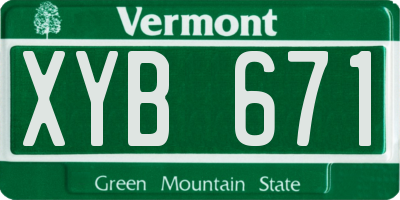 VT license plate XYB671