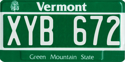 VT license plate XYB672