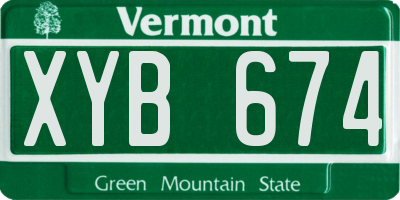 VT license plate XYB674