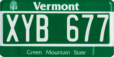 VT license plate XYB677