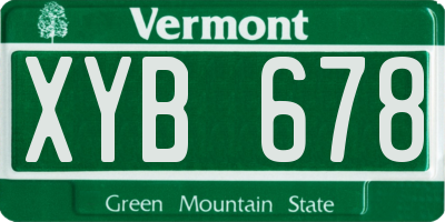 VT license plate XYB678