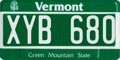 VT license plate XYB680