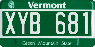 VT license plate XYB681