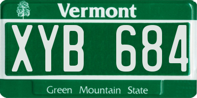VT license plate XYB684