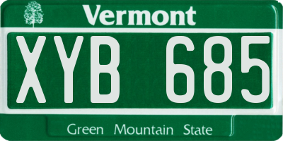 VT license plate XYB685