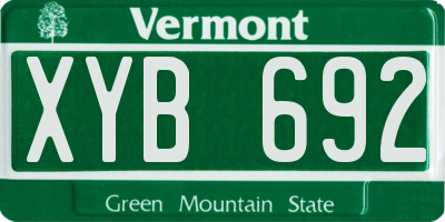 VT license plate XYB692