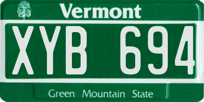 VT license plate XYB694