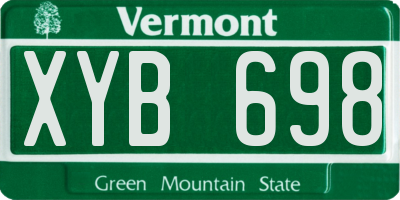 VT license plate XYB698