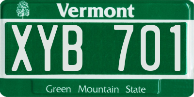 VT license plate XYB701