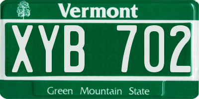 VT license plate XYB702