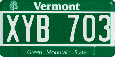VT license plate XYB703