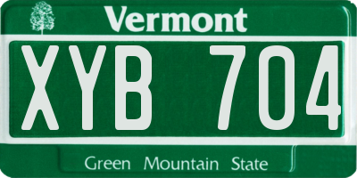 VT license plate XYB704
