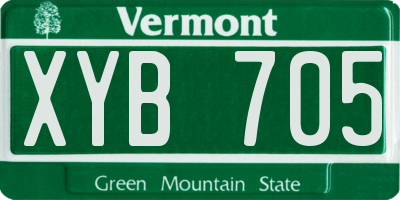 VT license plate XYB705
