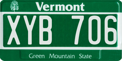 VT license plate XYB706