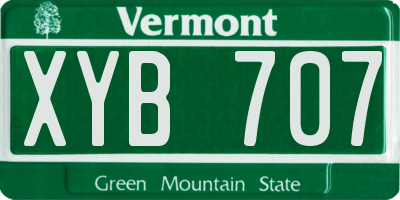 VT license plate XYB707