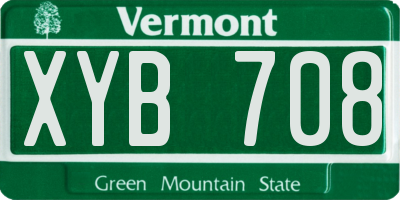 VT license plate XYB708