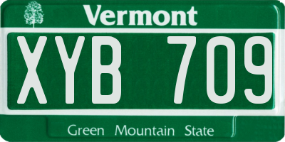 VT license plate XYB709