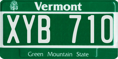 VT license plate XYB710
