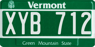 VT license plate XYB712
