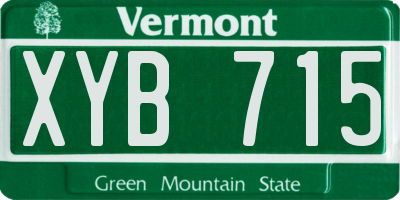 VT license plate XYB715