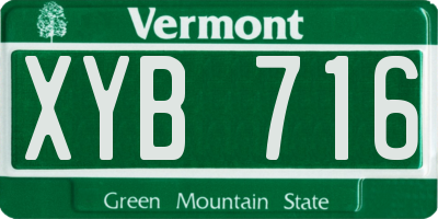 VT license plate XYB716