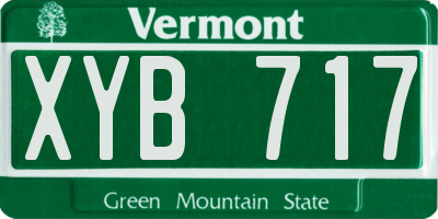 VT license plate XYB717