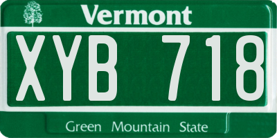 VT license plate XYB718