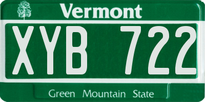 VT license plate XYB722
