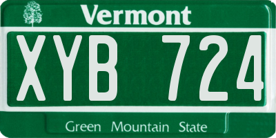 VT license plate XYB724