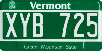 VT license plate XYB725