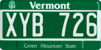 VT license plate XYB726